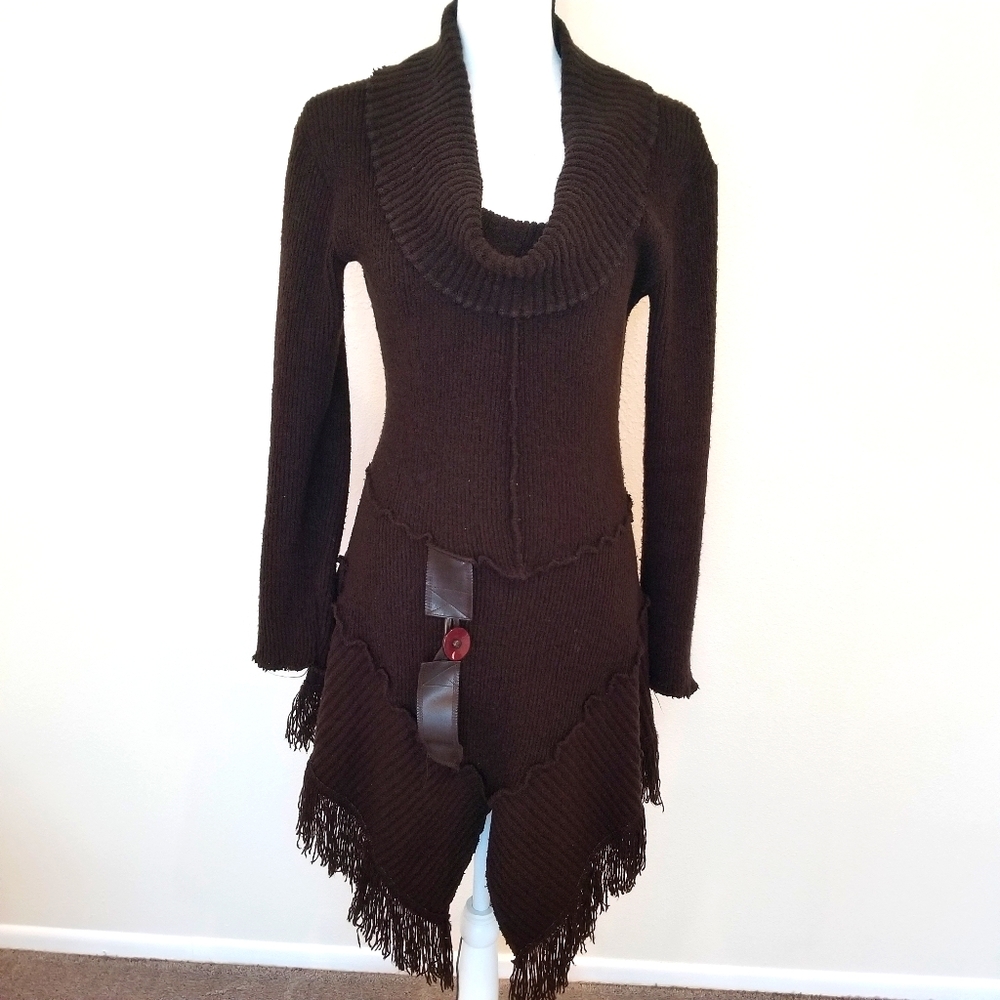 Loose turtleneck stretching sweater